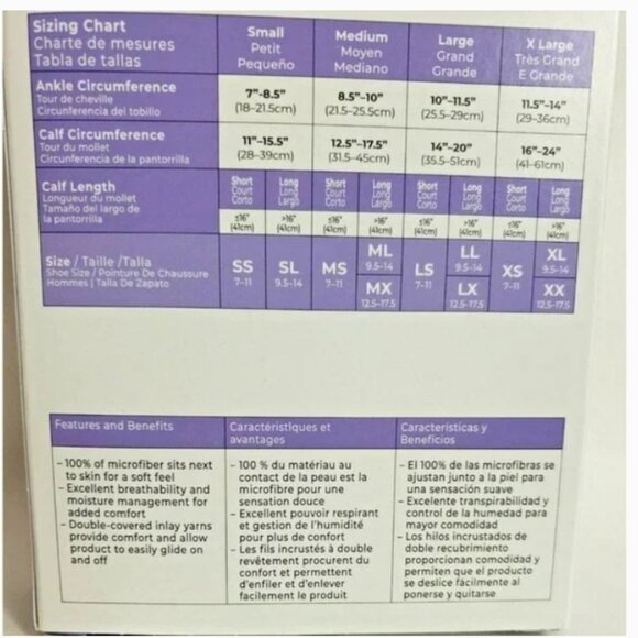 2 Pait Sigvaris Men's Tan Compression Socks / Stockings Size LS 20-30 MMHg New - Picture 3 of 5